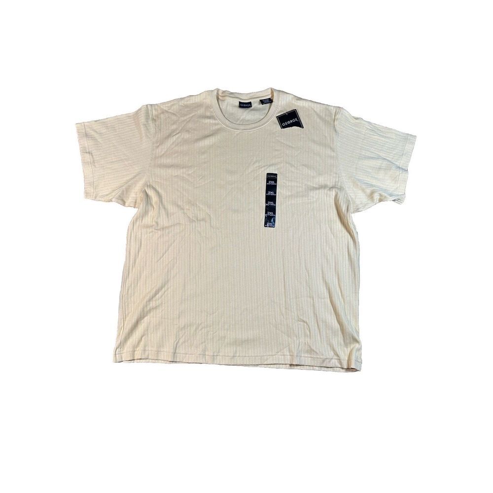 GEORGE 100% COTTON LIGHT YELLOW SHORT SLEEVE‎ CREW NECK T-SHIRT Sz 2XL